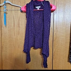 💚Decree Knit Medium draping vest -Bright purple